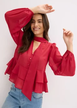 bonprix Blouse à lavallière|Femme Chemisiers