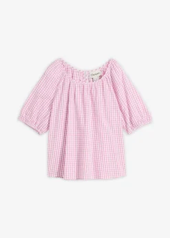 bonprix Blouse à manches courtes 100% coton|Femme Chemisiers