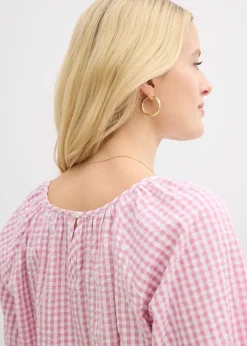 bonprix Blouse à manches courtes 100% coton|Femme Chemisiers