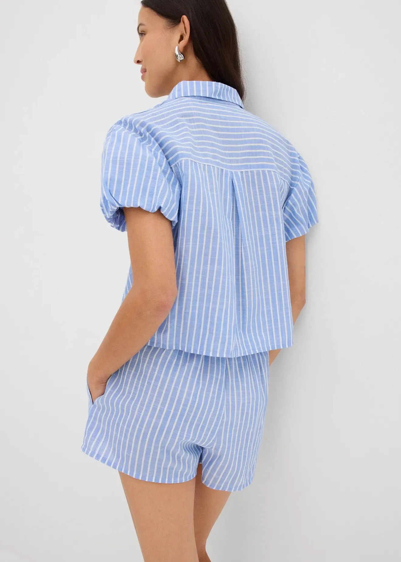 bonprix Blouse à manches courtes 100% coton|Femme Chemisiers