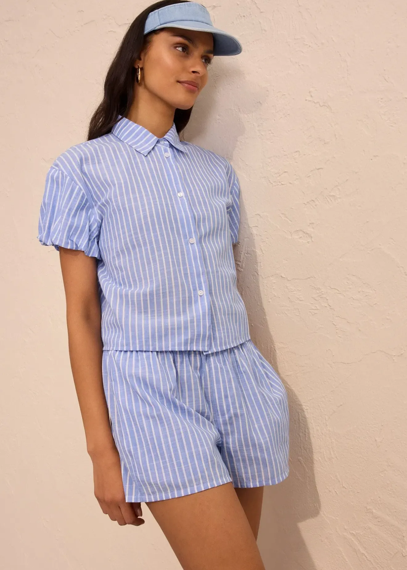 bonprix Blouse à manches courtes 100% coton|Femme Chemisiers