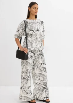 Femme bonprix Chemisiers|Blouse à manches courtes 100% coton