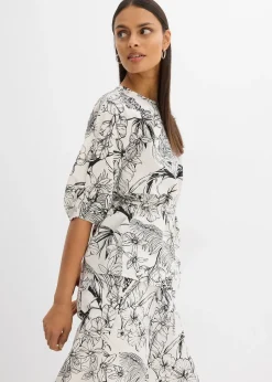 Femme bonprix Chemisiers|Blouse à manches courtes 100% coton