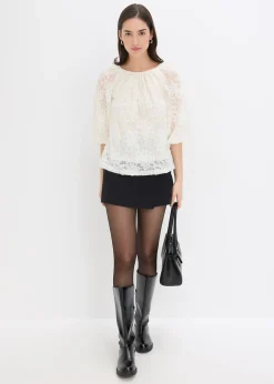 bonprix Blouse à motif floral texturé|Femme Chemisiers