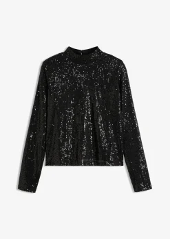 bonprix Blouse à sequins|Femme Chemisiers