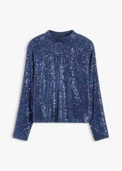 bonprix Blouse à sequins|Femme Chemisiers