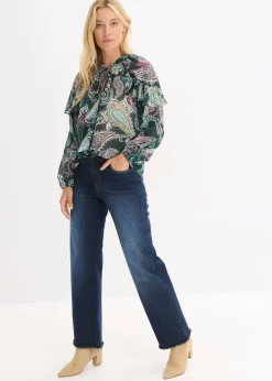 bonprix Blouse à volants|Femme Chemisiers