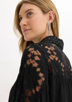 bonprix Blouse ample à dentelle|Femme Mode Festive|Chemisiers