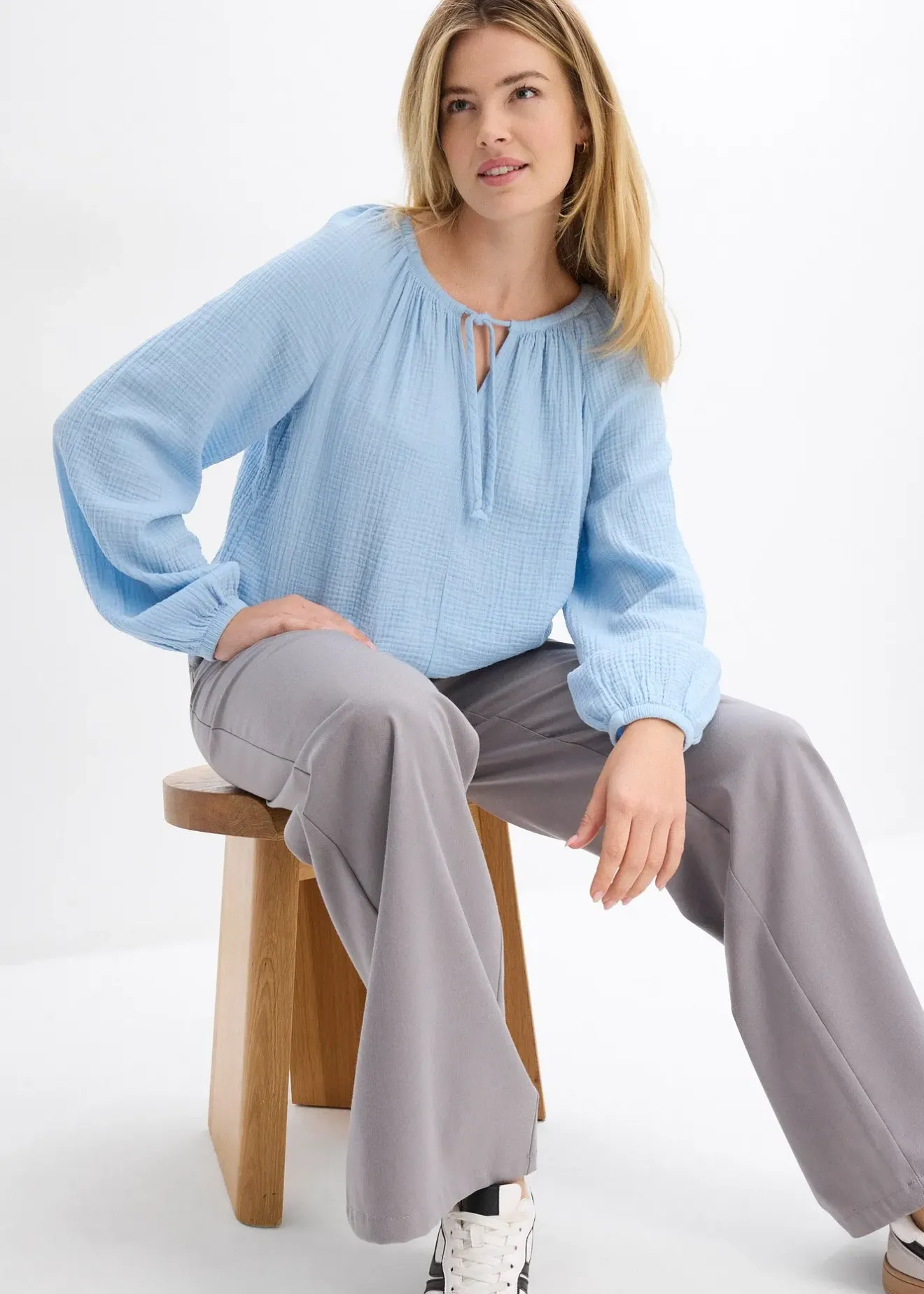 bonprix Blouse ample en gaze de coton|Femme Chemisiers