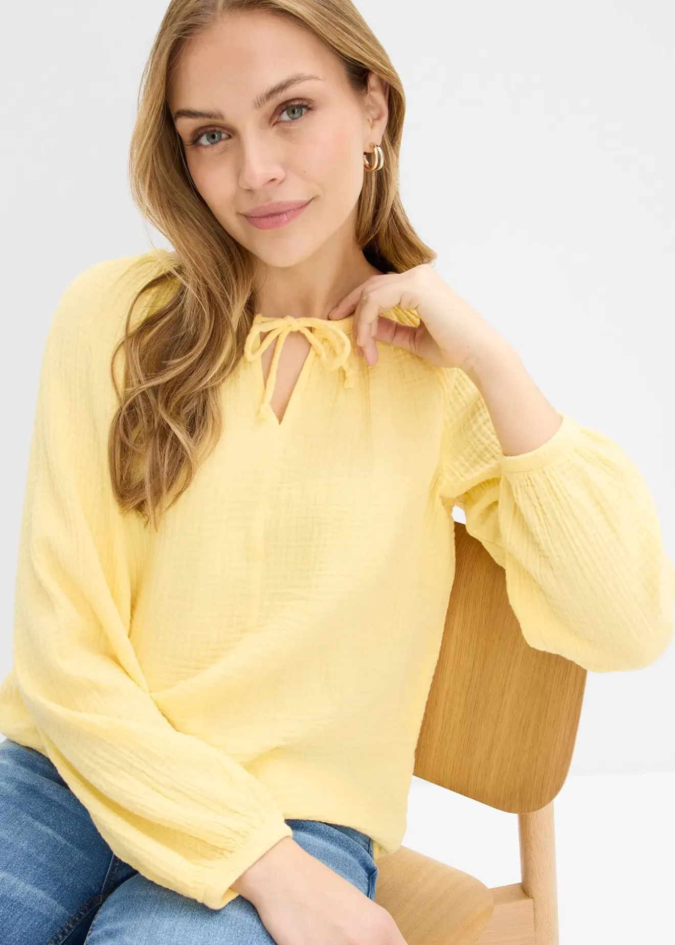 Femme bonprix Chemisiers|Blouse ample en gaze de coton