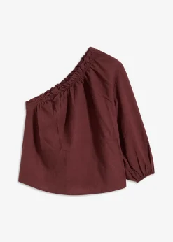 Femme bonprix Chemisiers|Blouse asymétrique en lin mélangé