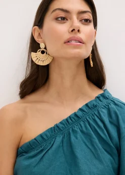 Femme bonprix Chemisiers|Blouse asymétrique en lin mélangé