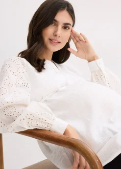 bonprix Blouse de grossesse en gaze de coton|Femme Femme Enceinte