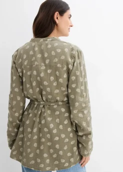 bonprix Blouse de grossesse et d’allaitement en gaze 100% coton|Femme Femme Enceinte