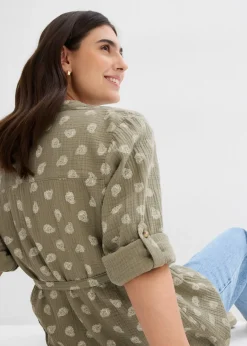 bonprix Blouse de grossesse et d’allaitement en gaze 100% coton|Femme Femme Enceinte