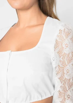 bonprix Blouse Dirndl avec manches en dentelle|Femme Chemisiers