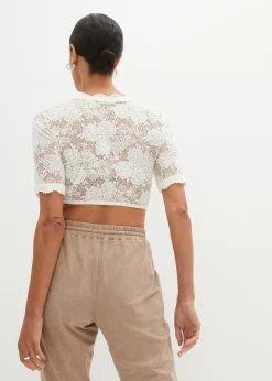 Femme bonprix Chemisiers|Blouse Dirndl en dentelle avec bouton