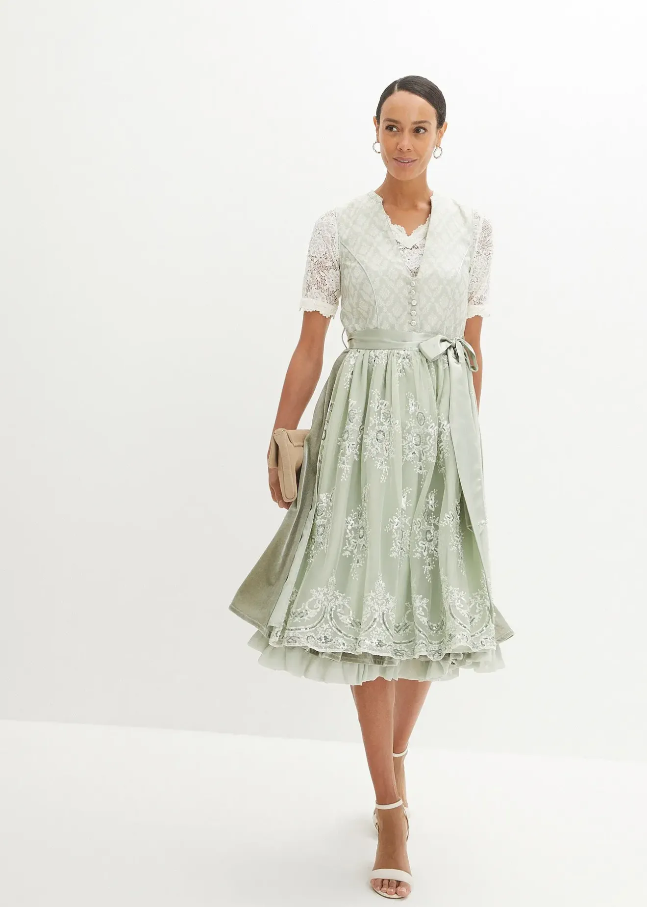 Femme bonprix Chemisiers|Blouse Dirndl en dentelle avec bouton