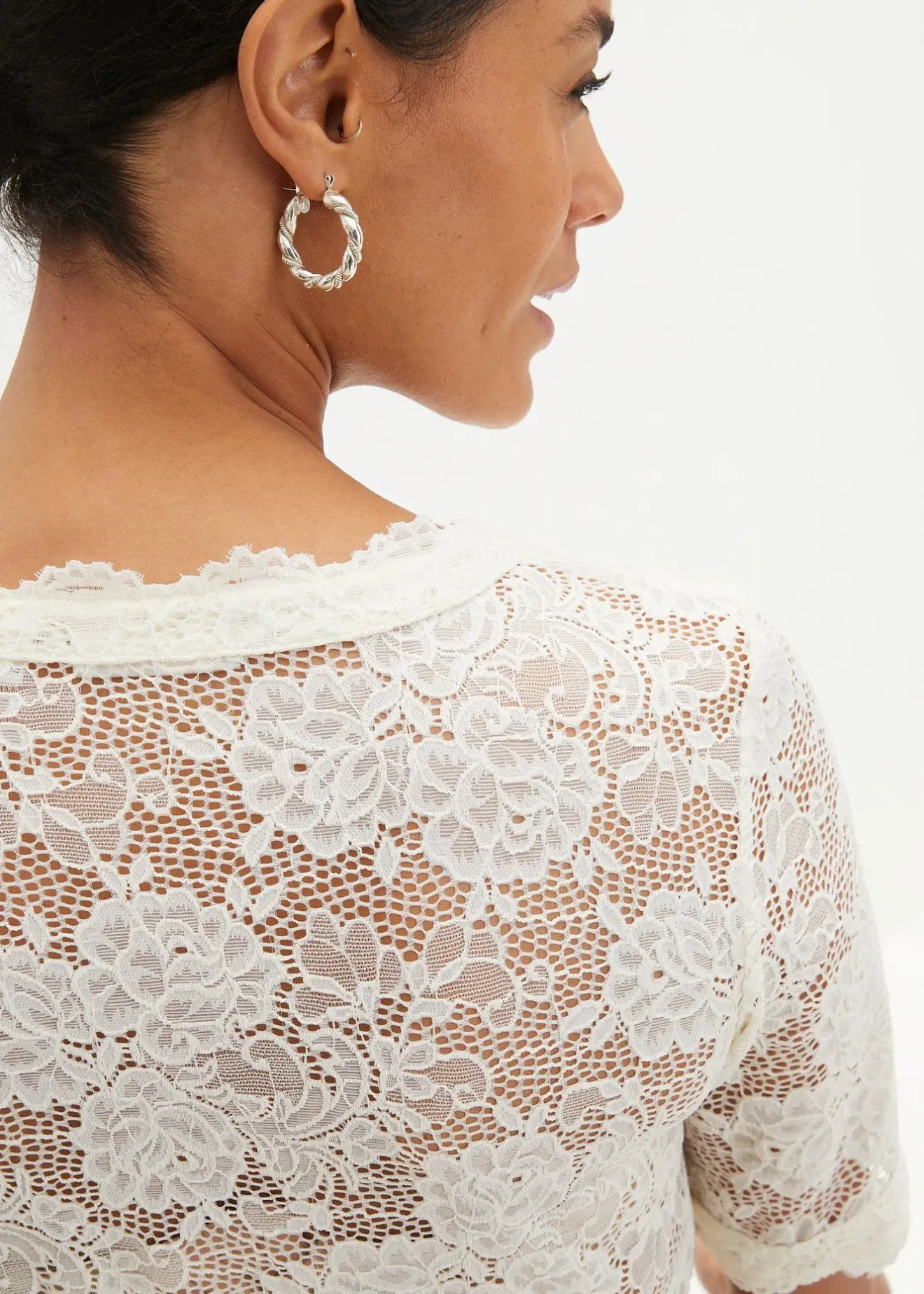 Femme bonprix Chemisiers|Blouse Dirndl en dentelle avec bouton