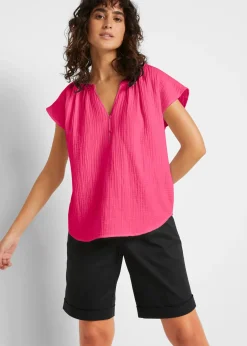 bonprix Blouse en gaze 100% coton|Femme Chemisiers