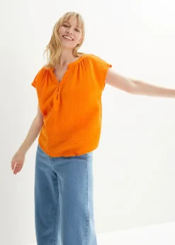 bonprix Blouse en gaze 100% coton|Femme Chemisiers