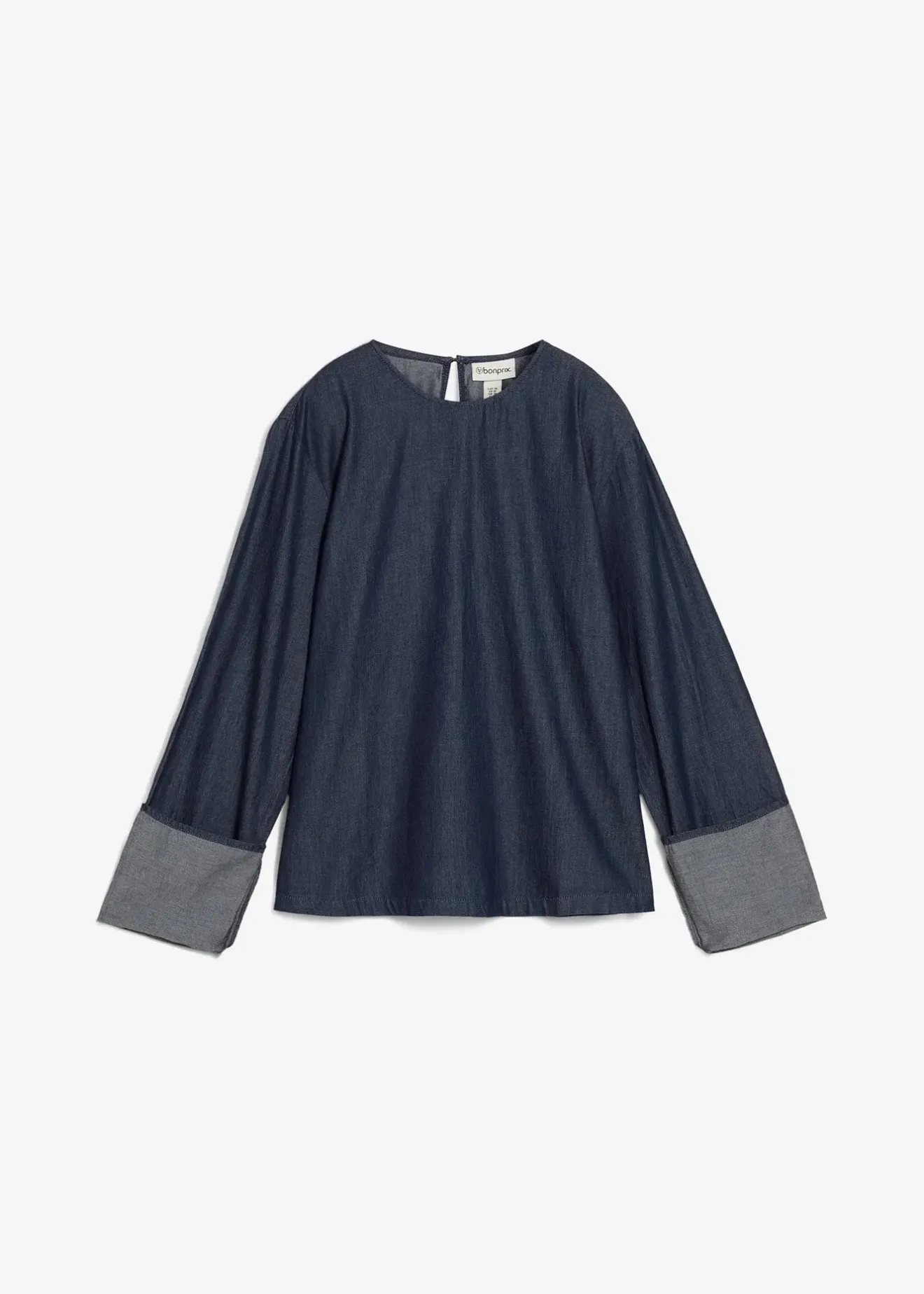 bonprix Blouse en jean à manches amples|Femme Chemisiers