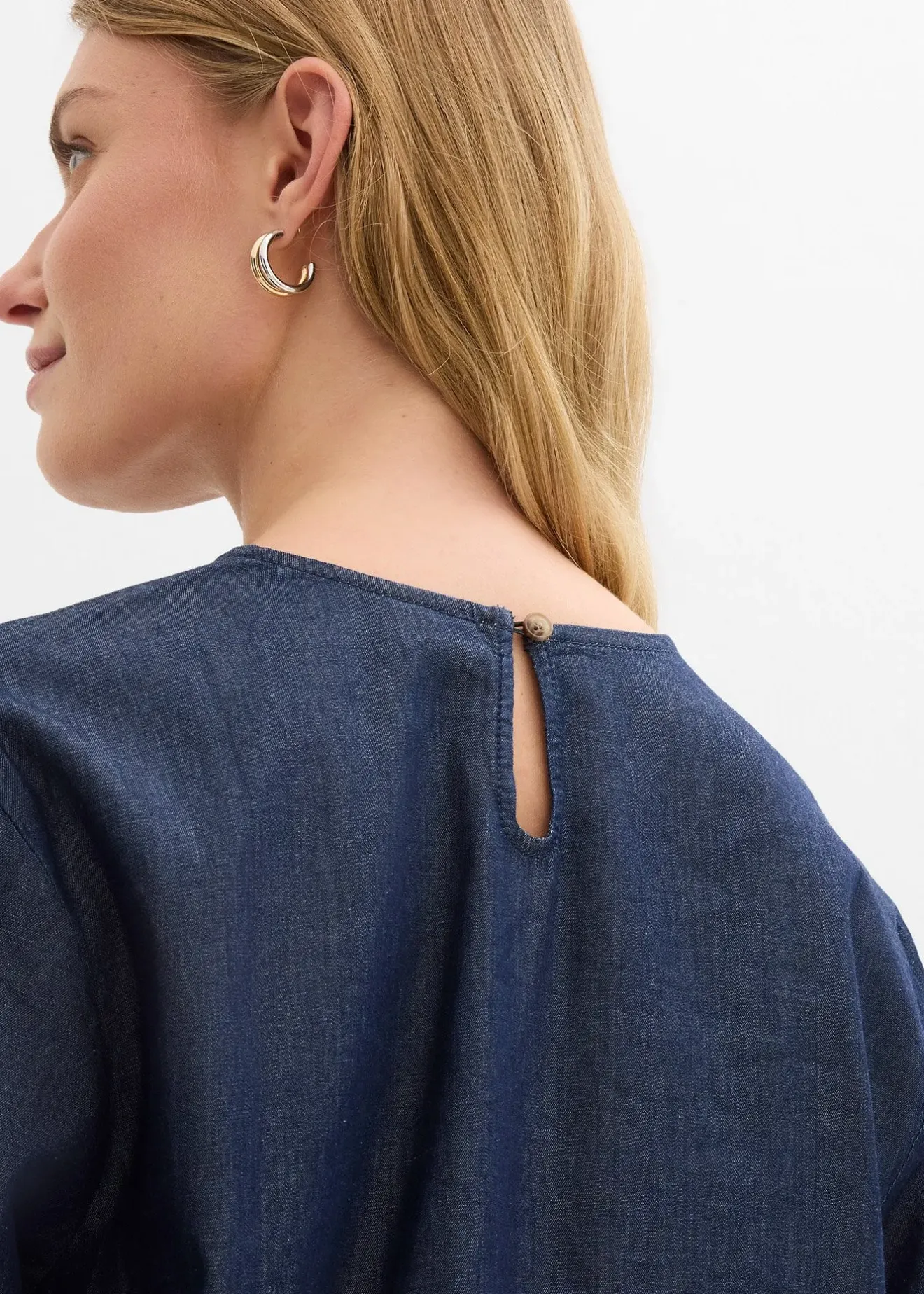 bonprix Blouse en jean à manches amples|Femme Chemisiers