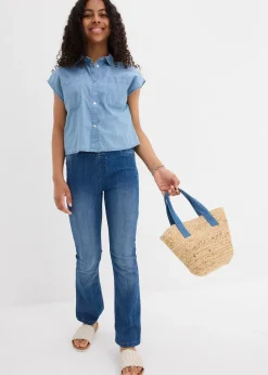 bonprix Blouse en jean, coton fluide|Enfant Vêtements Enfant|Filles 9-16 Ans·T-Shirts & Chemisiers