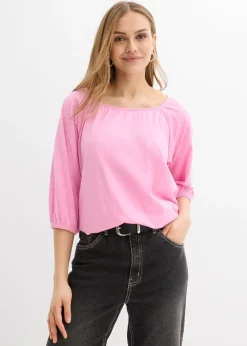 bonprix Blouse en jersey 100% coton|Femme T-Shirts & Tops