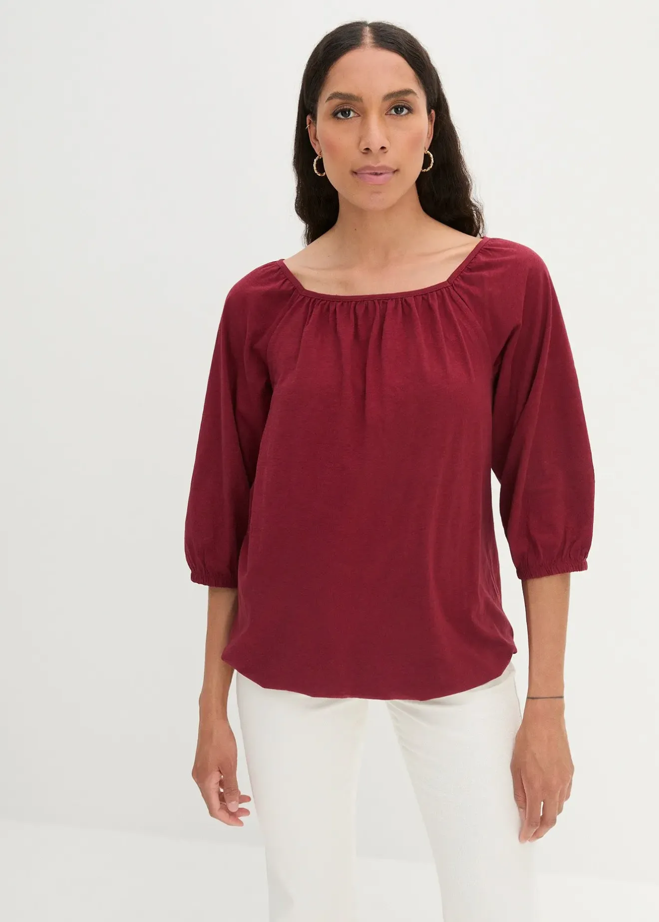 bonprix Blouse en jersey 100% coton|Femme T-Shirts & Tops