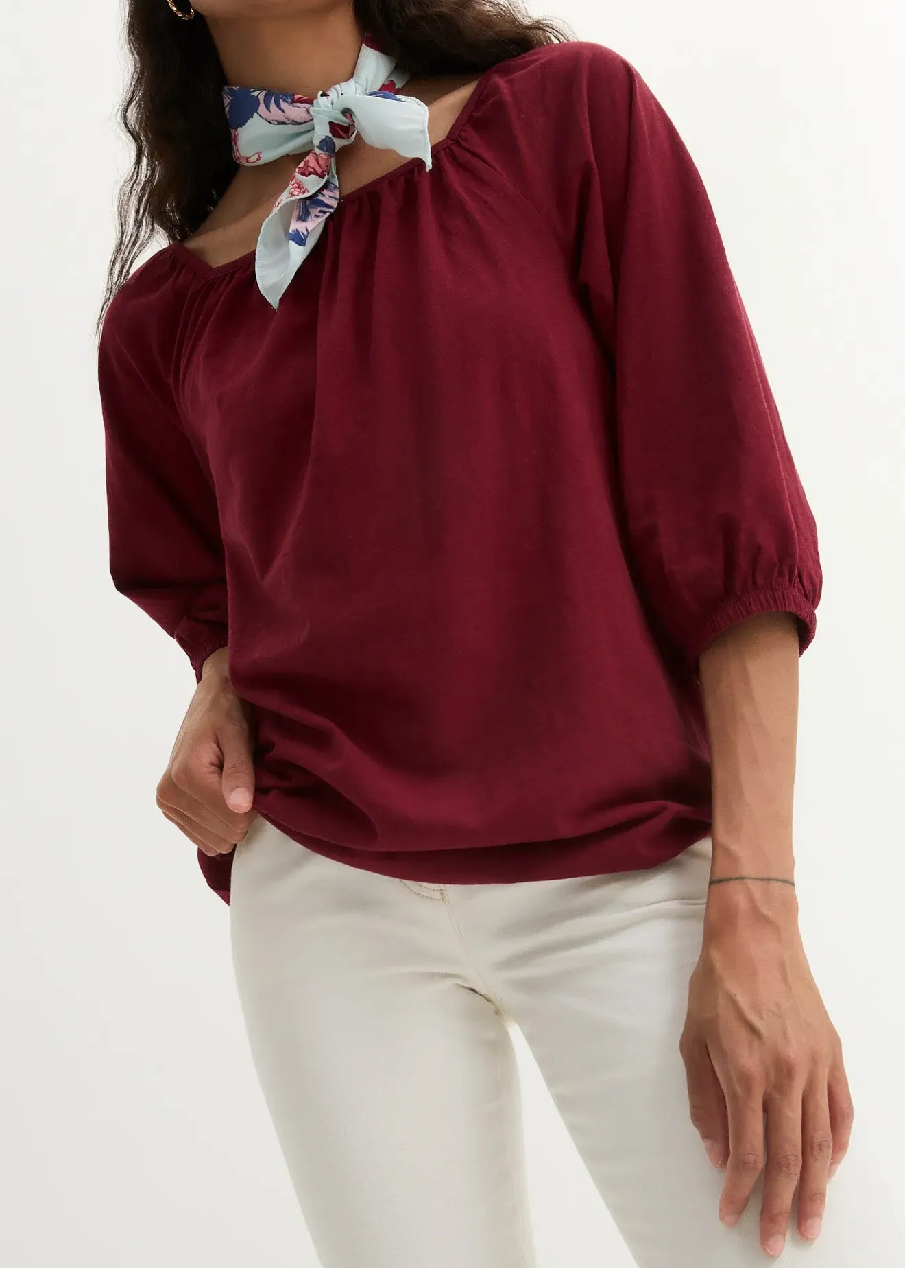 bonprix Blouse en jersey 100% coton|Femme T-Shirts & Tops