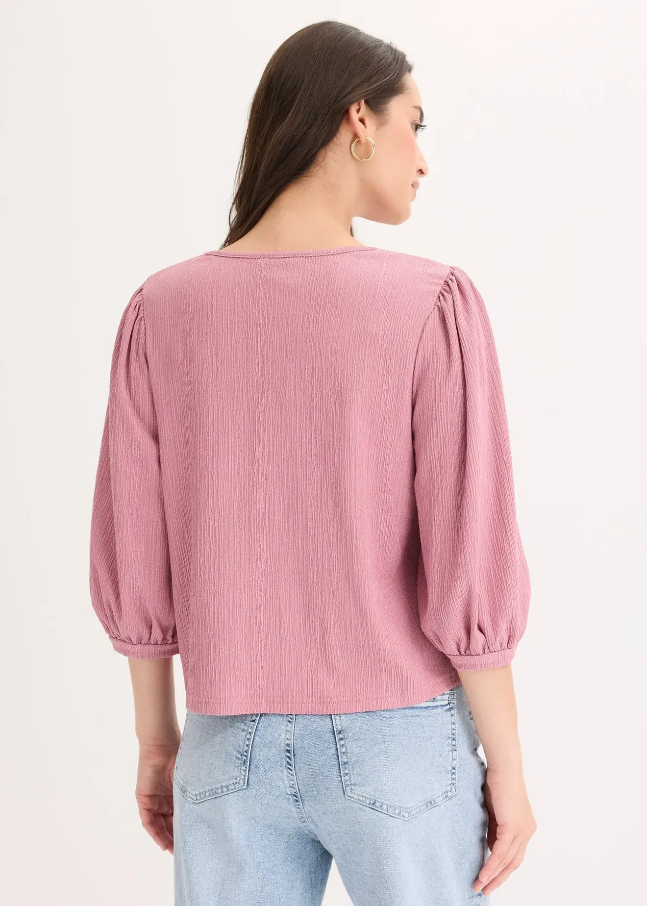 bonprix Blouse en jersey crêpe texturé|Femme T-Shirts & Tops