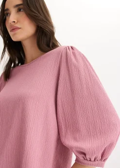 bonprix Blouse en jersey crêpe texturé|Femme T-Shirts & Tops