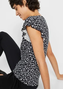 bonprix Blouse en jersey viscose extensible|Femme T-Shirts & Tops