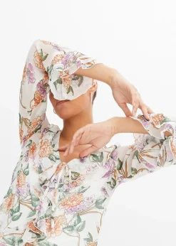 bonprix Blouse en mousseline à volants|Femme Chemisiers