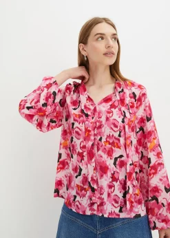 Femme bonprix Chemisiers|Blouse en mousseline avec lavallière