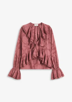 bonprix Blouse en mousseline légèrement transparente|Femme Chemisiers