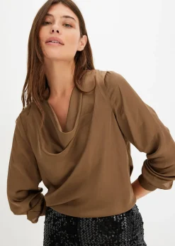 bonprix Blouse en satin fin|Femme Chemisiers