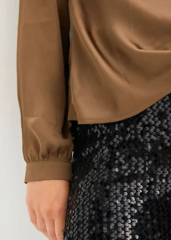 bonprix Blouse en satin fin|Femme Chemisiers