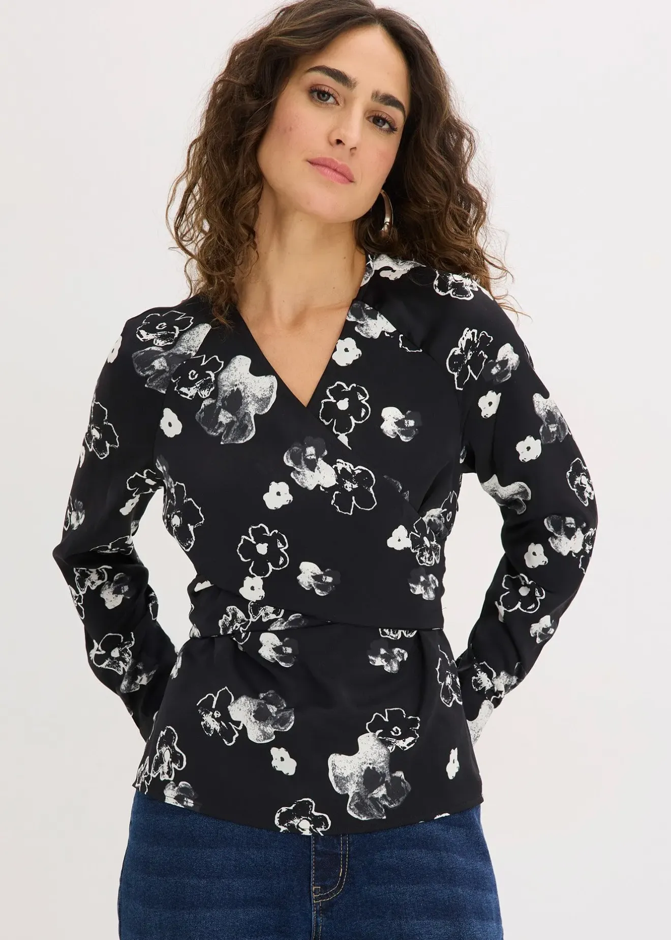 bonprix Blouse en satin fluide|Femme Chemisiers