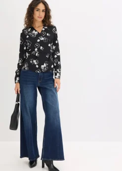 bonprix Blouse en satin fluide|Femme Chemisiers