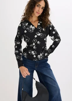 bonprix Blouse en satin fluide|Femme Chemisiers