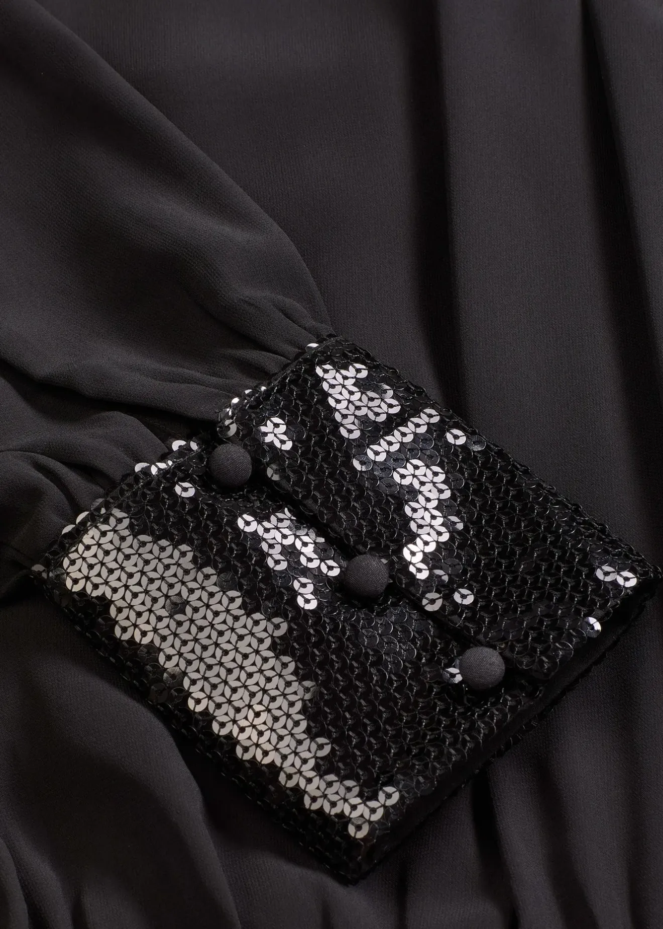 bonprix Blouse en tulle fin avec empiècements à sequins|Femme Mode Festive|Chemisiers