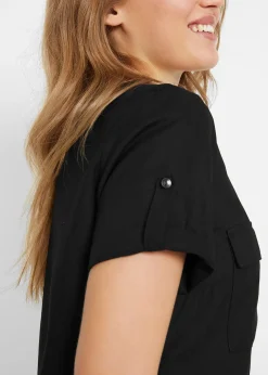 bonprix Blouse en viscose à manches courtes|Femme Chemisiers
