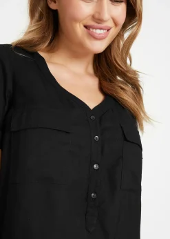 bonprix Blouse en viscose à manches courtes|Femme Chemisiers