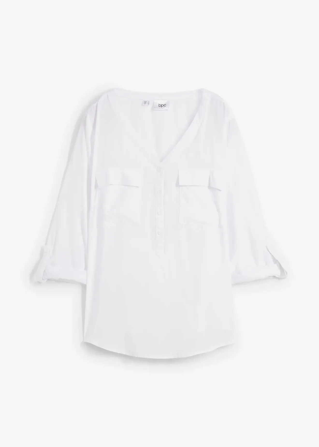 bonprix Blouse fluide à col en V et manches longues|Femme Chemisiers