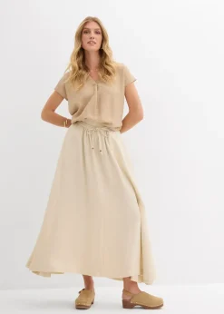 Femme bonprix Chemisiers|Blouse fluide en viscose mélangée