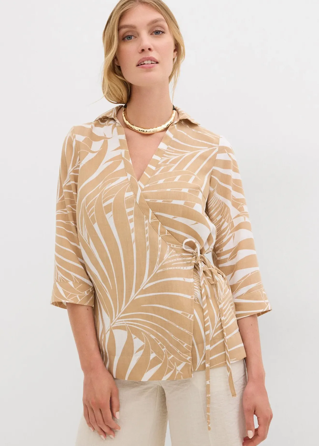 Femme bonprix Chemisiers|Blouse kimono aspect lin