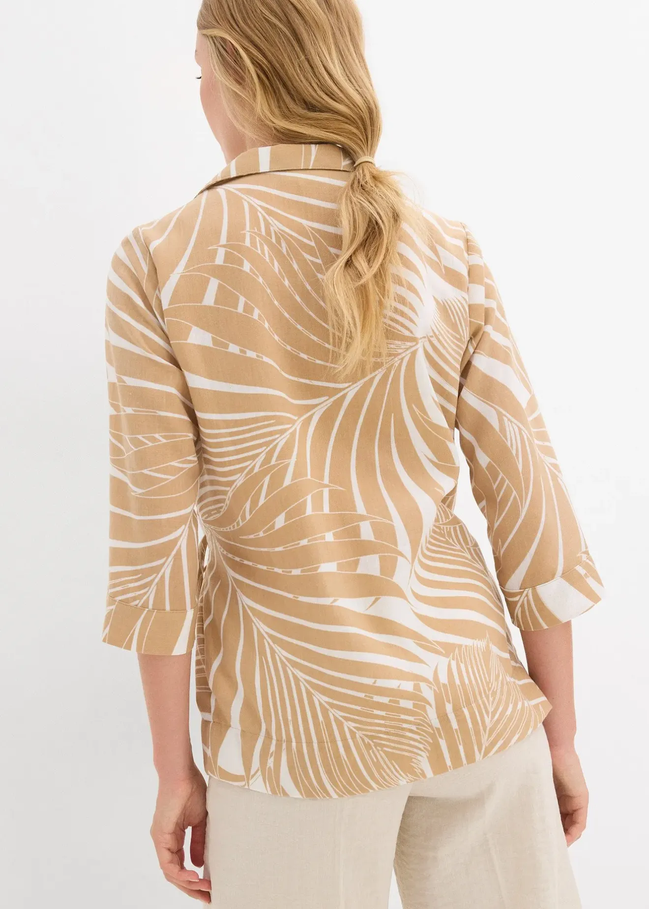 Femme bonprix Chemisiers|Blouse kimono aspect lin