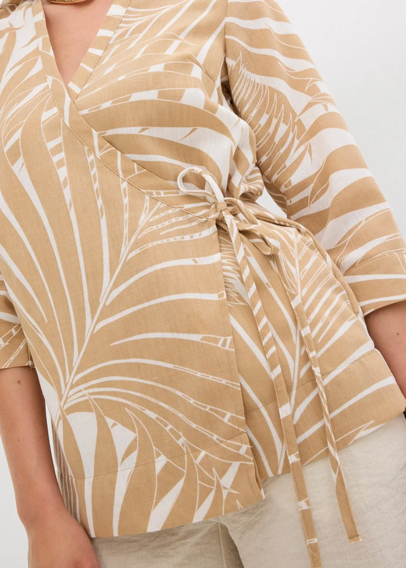 Femme bonprix Chemisiers|Blouse kimono aspect lin